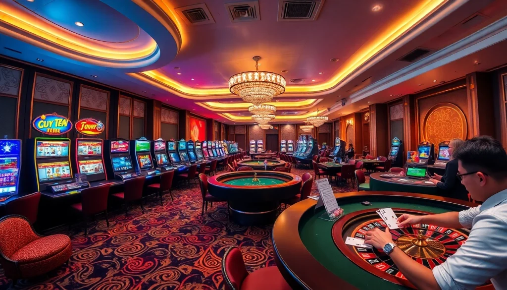 Experience the luxury of 8kbet vip with an exciting casino atmosphere filled with tables and games.