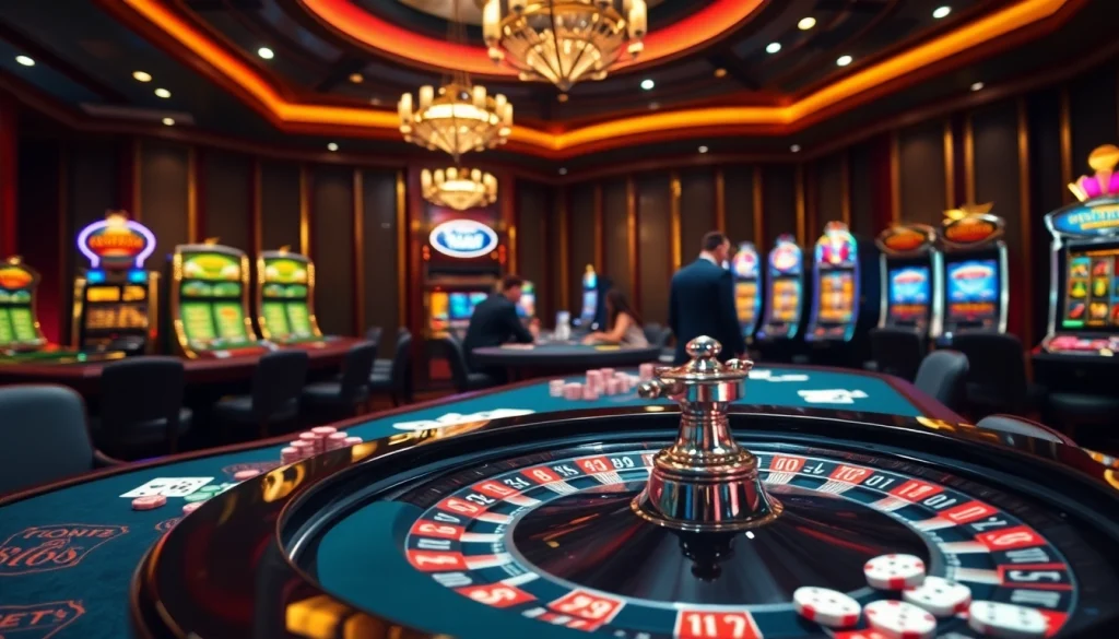 Engaging players at 789BET casino tables with vibrant poker chips and exciting gameplay.