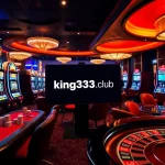 Experience thrilling gameplay at king333.club with vibrant casino tables and slot machines.