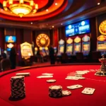 Experience the thrill of high-stakes gaming at 8kbet vip with vibrant tables and slot machines.