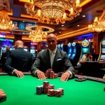 Players strategizing at a poker table in a luxurious casino scene inspired by https://luck8r1.com.