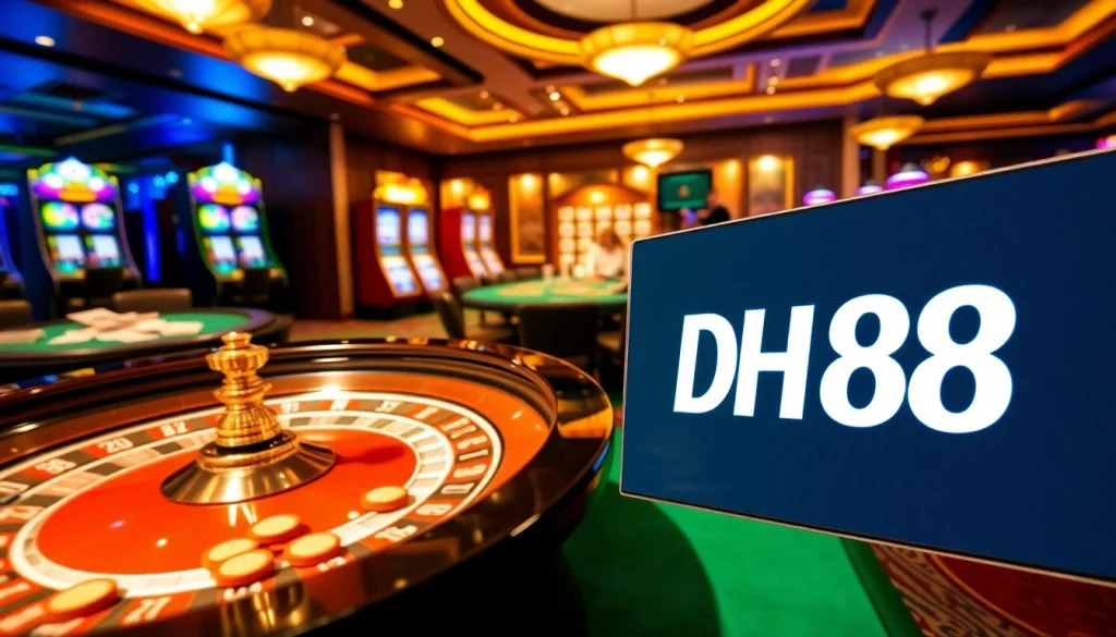 Experience thrilling gambling action at DH 88 with luxurious poker and roulette tables.