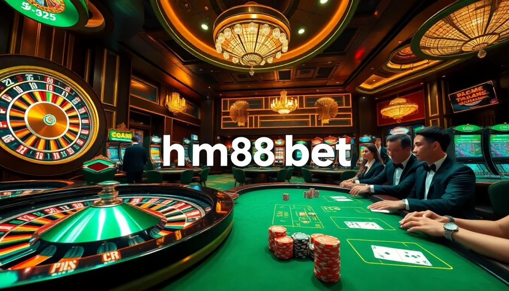 Experience the thrill of hm88 bet with dynamic casino elements, including roulette and poker.