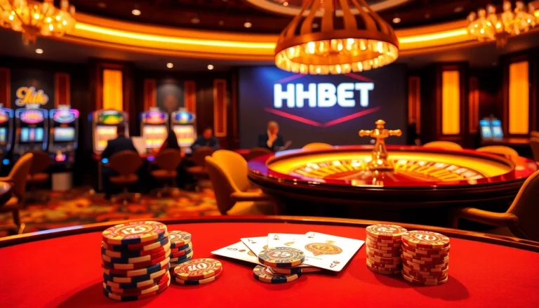 Experience the luxury of Clube VIP HHBET at an elegant casino table with poker chips and cards.