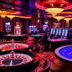 Experience the thrill of Go88 with vibrant gaming action on a luxurious casino floor.