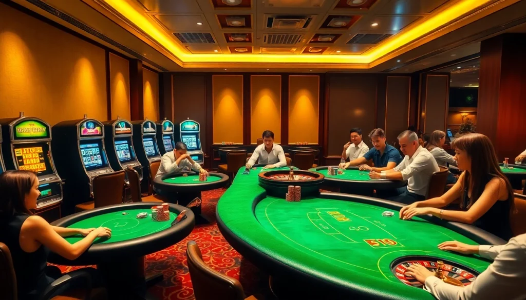 Experience thrilling gameplay at https://www.6rwin55.com/ featuring vibrant slot machines and poker tables.