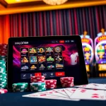 Alo789 casino experience showcasing vibrant poker chips and slot machines in an inviting atmosphere.