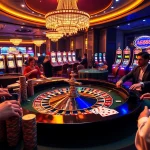 Players engaging in thrilling casino activities at AE888's vibrant gambling atmosphere.