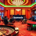 Engaging in immersive gaming experiences at Bomwin, including thrilling slots and poker tables.