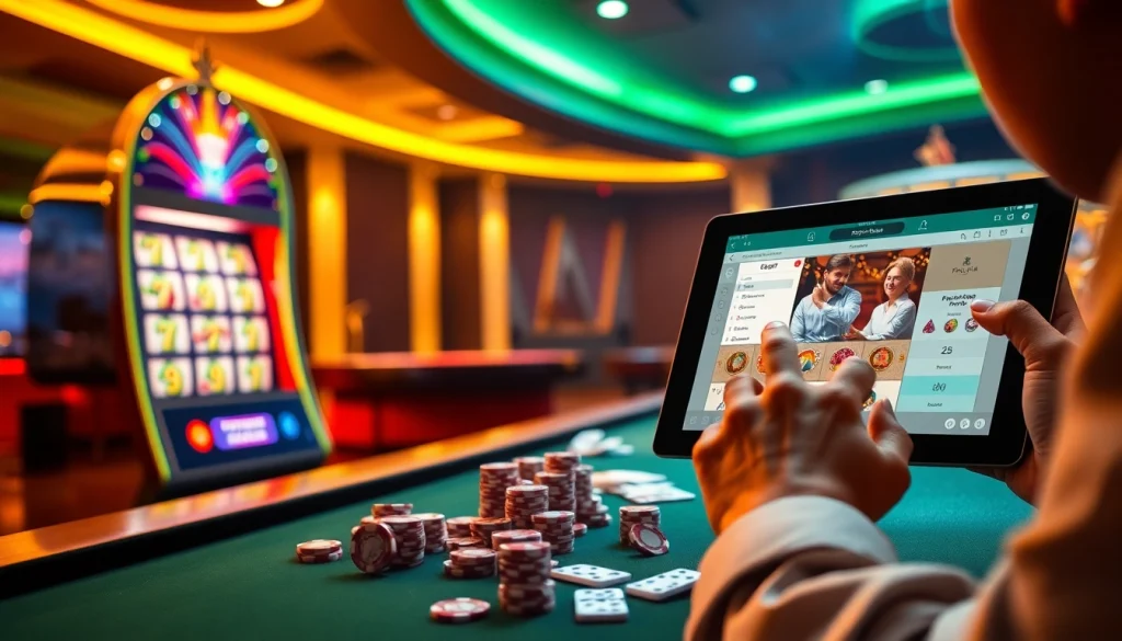 Phtaya online casino scene with players enjoying slots and table games, reflecting excitement and trust.