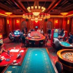 C168 players enjoying a vibrant casino atmosphere with poker tables and vibrant slot machines.