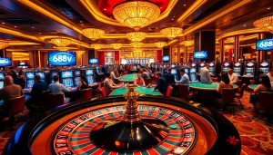 Experience thrilling moments at 688v with players enjoying high-stakes casino games.