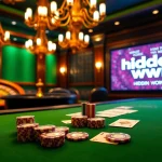 Play poker at a luxurious casino table with a hidden wiki theme.