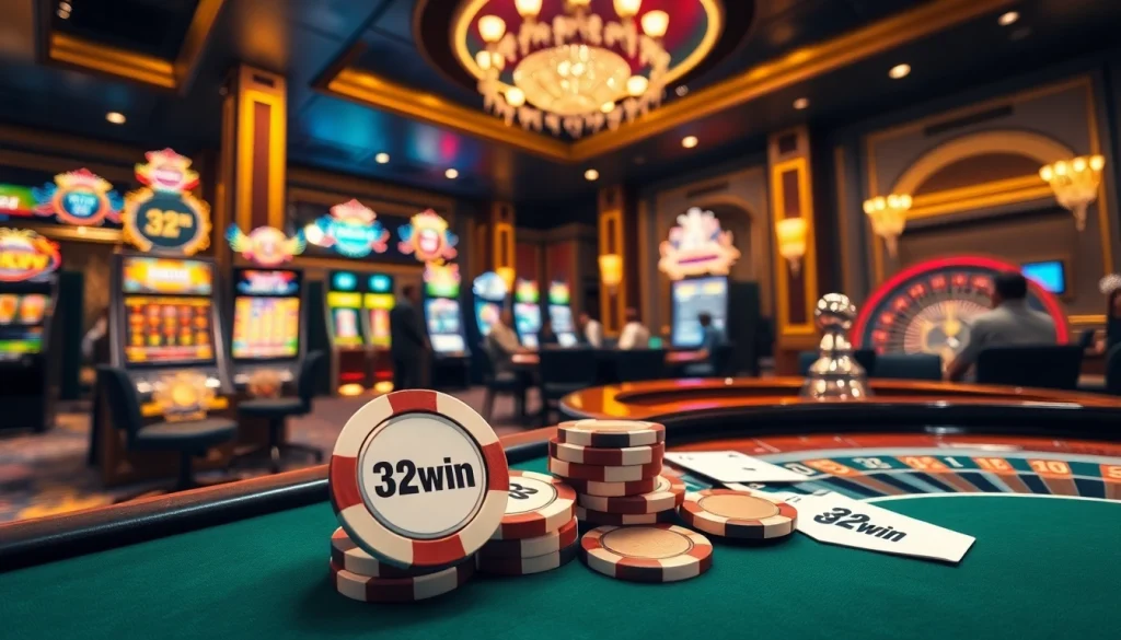 Experience the thrill of 32win gaming with vibrant slot machines and dynamic poker tables.