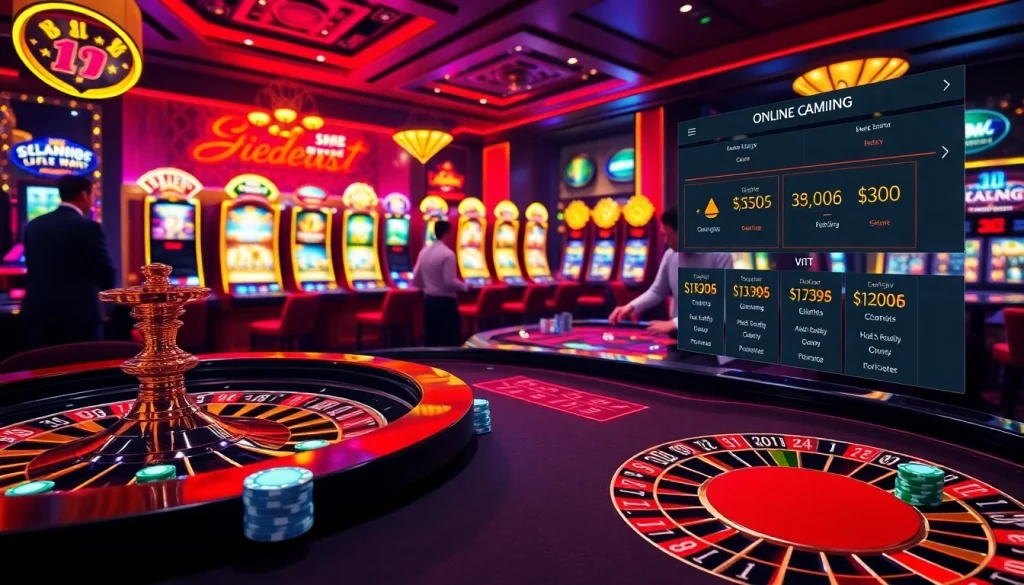 Experience high-stakes action at bem88 casino with vibrant poker chips and roulette wheels.