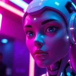 NSFW AI character engaging in dynamic conversations in a futuristic chat interface.
