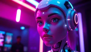 NSFW AI character engaging in dynamic conversations in a futuristic chat interface.