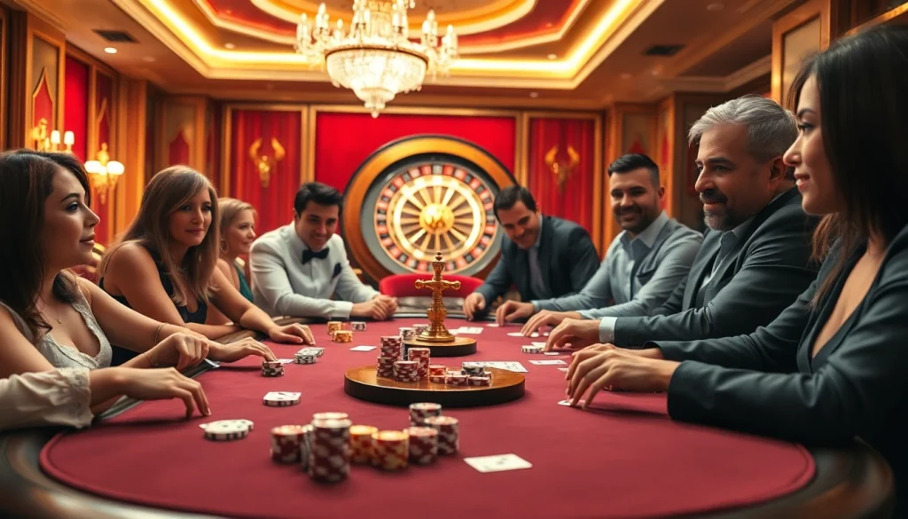 Engaging in a thrilling poker game at a luxurious casino, highlighting the hidden wiki's connection to gambling.