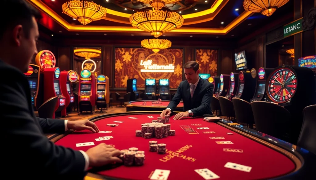 High-stakes poker game highlighting the exciting atmosphere of liên minh kjc casino experience.