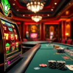 Experience the thrill of winning with a link gacor highlighted on a luxurious slot machine in a vibrant casino.