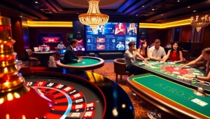 Players winning at the roulette table at thabet casino, showcasing excitement in gambling.