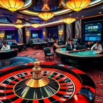 Players engaging in high-stakes poker while betting on XX88 in a luxurious casino setting.
