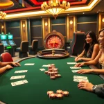 88i players at an elegant poker table celebrating wins, featuring high-quality cards and chips in a luxurious casino atmosphere.