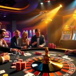 Nohu's vibrant casino scene featuring intense gameplay at a luxurious gaming table.