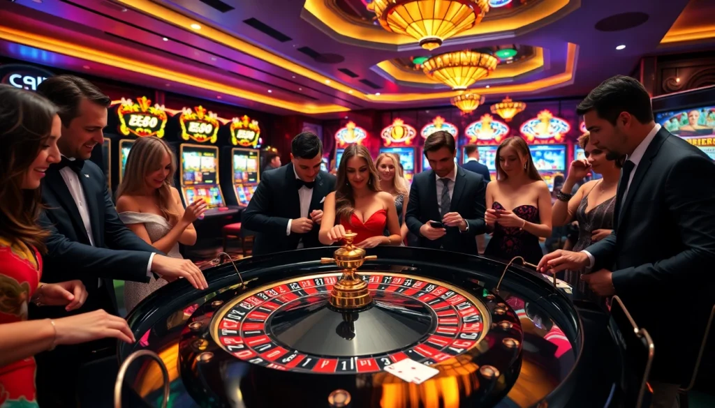 Players enjoying a thrilling roulette experience at the EE88 casino.