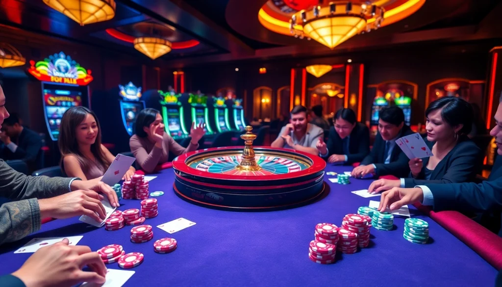 Experience the thrill of the s8-themed casino with poker chips, cards, and roulette.