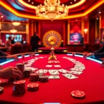 Intense poker action at an S8 casino table with vibrant colors and high stakes.