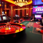 Exciting casino action at https://rr888.in.net/ with a roulette wheel and poker players engaging.