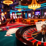 Experience the thrill of gambling at Trang chủ ok8386 with vibrant casino tables and colorful poker chips.