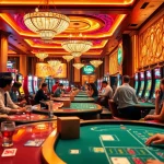 Experience the thrill at BONG99 casino with excited players engaging in high-stakes games.