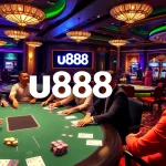 Players winning at u888 gaming tables in a luxurious casino setting.