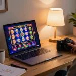 Engage in an exciting online casino Malaysia experience with vibrant slot gameplay at home.