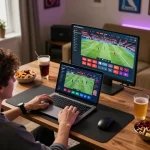 Experience live sports betting online with Cakhia in a cozy home setting.