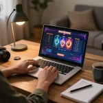 Engaged player enjoying 88x online games while analyzing strategy notes for better betting.