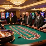 Players enjoy thrilling roulette gameplay at an upscale casino, highlighting tle-online gaming excitement.