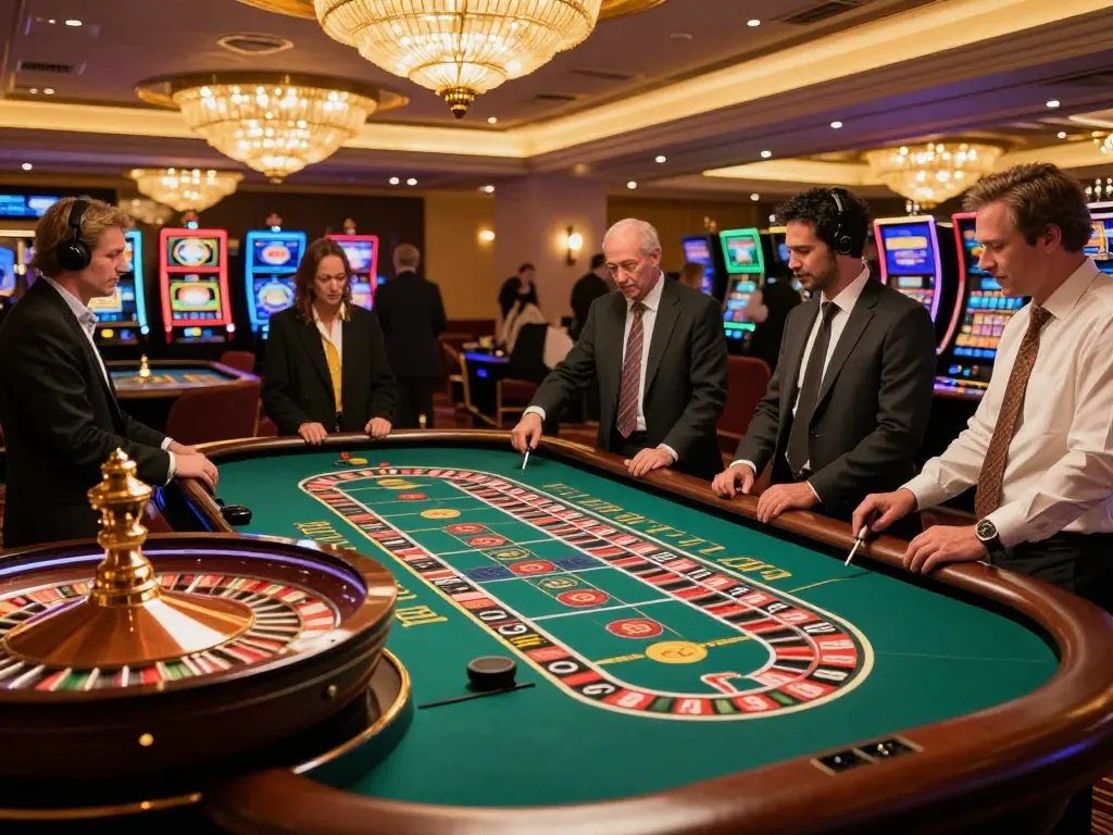 Players enjoy thrilling roulette gameplay at an upscale casino, highlighting tle-online gaming excitement.
