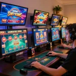Engaging in a thrilling online gaming session at bk8 with multi-screen setup and exciting games