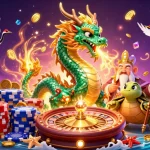 Join the fun at CM88 with a vibrant 3D casino scene featuring dragons and winning symbols.
