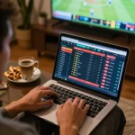 Engaging sports betting moment on bl555, showcasing live betting excitement on laptop screen