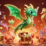 Experience thrilling victories with slot depo 10k, featuring vibrant sea creatures and magical treasure.