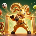 88i's dynamic golden ram charging through coins and sports elements, showcasing vibrant casino excitement.