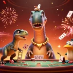 Baccarat players enjoy an exciting game in a lively casino scene filled with vibrant colors and dynamic gameplay.
