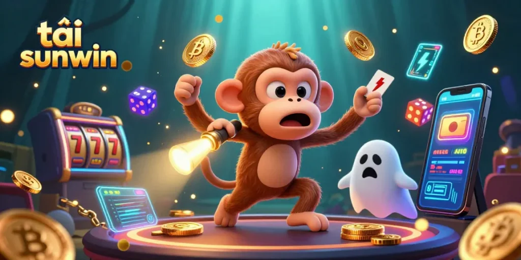 Engage in excitement with tải sunwin, featuring lively casino elements and a mischievous character.