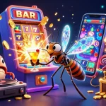 SURYA88 brings excitement alive with a vibrant 3D casino illustration showcasing a dynamic scene of gaming elements.